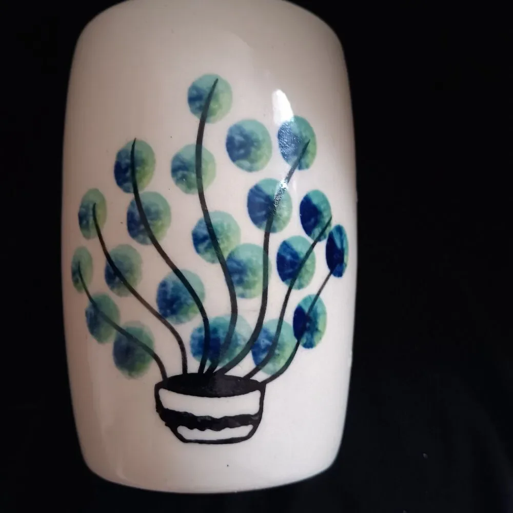 Hand Painted Ceramic Bathroom Set Soap Dish Cup Peacock Flowers